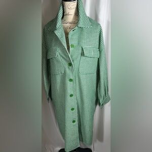 Fashion Nova Try Me Long Shacket - Kelly Green Size L